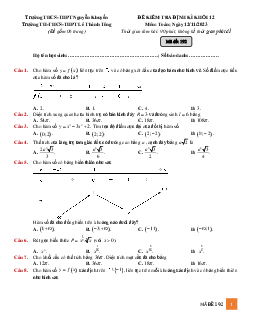 Đề kiểm tra Toán 12 năm 2023 – 2024 trường Nguyễn Khuyến & Lê Thánh Tông – TP HCM