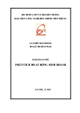 Bài giảng môn Phân tích hoạt động kinh doanh | Học viện Công Nghệ Bưu Chính Viễn Thông