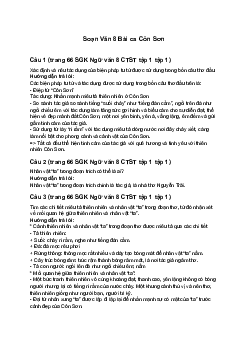 Soạn Văn 8 Bài 3: Sự sống thiêng liêng | Bài ca Côn Sơn | Chân trời sáng tạo