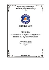 Nâng cao chất lượng cán bộ quản lý kinh tế của Tập đoàn Vingroup | Bài thảo luận Quản lý kinh tế