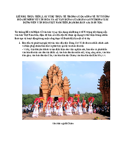 Liên hệ thực tiễn, lấy ví dụ thực tế trong cuộc sống về tư tưởng hồ chí minh về văn hóa và sự vận dụng của đảng CSVN trong xây dựng nền văn hóa việt nam tiến, đậm đà bản sắc dân tộc?