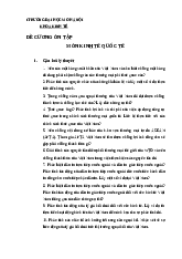 Đề cương ôn tập môn Kinh tế quốc tế-K34