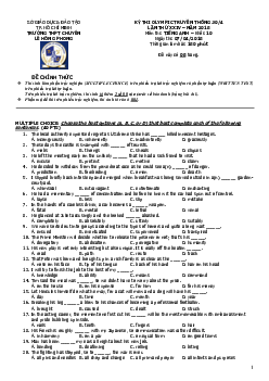 Kỳ thi Olympic truyền thống 30-4 TP Hồ Chí Minh lần 2 năm 2018 môn Tiếng Anh 10 - Đề Thi Chính Thức