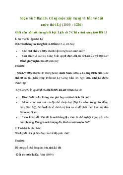 Giải Lịch sử 7 Bài 15: Công cuộc xây dựng và bảo vệ đất nước thời Lý (1009 - 1226) | Chân trời sáng tạo