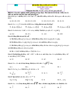 Đề thi giữa học kỳ 2 Toán 11 Cánh diều (giải chi tiết)-Đề 1