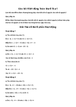 Giải Toán 6 Bài 6: Phép chia hết hai số nguyên. Quan hệ chia hết trong tập hợp số nguyên | Cánh diều