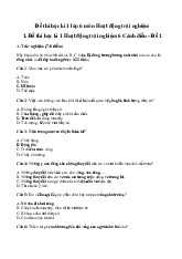 TOP 2 đề thi học kỳ 1 môn Hoạt động trải nghiệm lớp 6 năm học 2024 - 2025 | Bộ sách Cánh diều