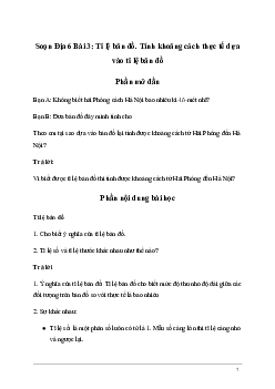 Giải Địa lí 6 Bài 3: Tỉ lệ bản đồ. Tính khoảng cách thực tế dựa vào tỉ lệ bản đồ | Kết nối tri thức