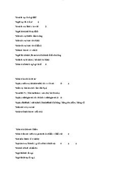 Từ vựng hàng ngày học phần Tiếng anh cơ bản