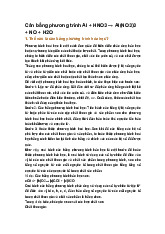 Cân bằng phương trình Al + HNO3 → Al(NO3)3 + NO + H2O