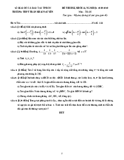 Đề thi học kì 1 Toán 11 năm 2019 – 2020 trường THPT Trần Khai Nguyên – TP HCM