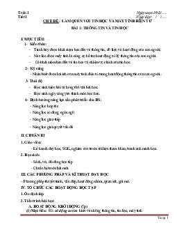 Giáo án Tin Học lớp 6 cả năm phương pháp mới 5 bước hoạt động