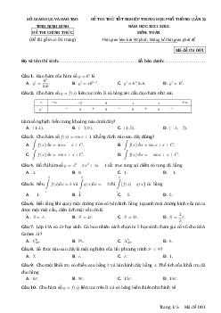 Đề thi thử tốt nghiệp THPT 2022 môn Toán sở GD&ĐT Ninh Bình (lần 2)