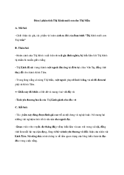 Dàn ý phân tích Thị Kính nuôi con cho Thị Mầu | Văn mẫu 11 Chân trời sáng tạo