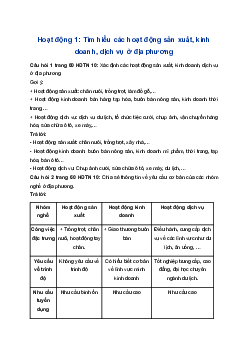 Giải Hoạt động trải nghiệm 10 Cánh diều: Hoạt động 1 chủ đề 7