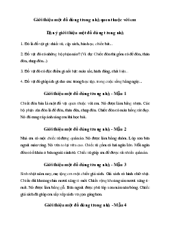 Tập làm văn lớp 2: Giới thiệu một đồ dùng trong nhà quen thuộc với em| Chân trời sáng tạo