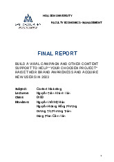 Build a viral campaign and other content support to help "your choosen project" | Final report content marketing