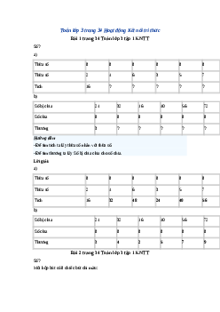 Giải SGK môn Toán 3 -  Bài 11: Bảng nhân 8, bảng chia 8| Kết nối tri thức