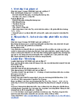 Giải SGK Địa lí 7 Bài 13: Vị trí địa lí, phạm vi châu Mỹ. Sự phát kiến ra châu Mỹ - Kết nối tri thức