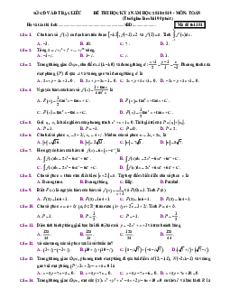 Đề thi học kỳ 2 Toán 12 năm học 2018 – 2019 sở GDKHCN Bạc Liêu