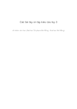 Các bài tập ôn tập kiểu câu lớp 3