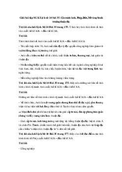 Giải bài tập SGK Lịch sử 10 bài 35