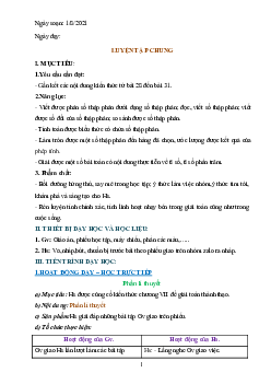 Giáo án dạy thêm Toán 6 sách Cánh diều Chủ đề 27