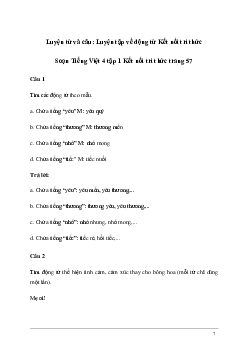 Soạn bài Luyện từ và câu: Luyện tập về động từ | Kết nối tri thức