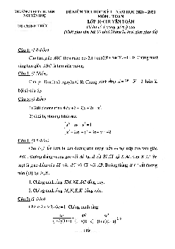 Đề thi HK1 Toán 10 (chuyên Toán) năm 2020 – 2021 trường chuyên Nguyễn Huệ – Hà Nội