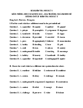 BÀI KIỂM TRA HỌC KỲ I TIẾNG ANH 9