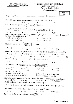 Đề thi học kì 2 Toán 10 năm 2018 – 2019 trường THPT Nhân Chính – Hà Nội
