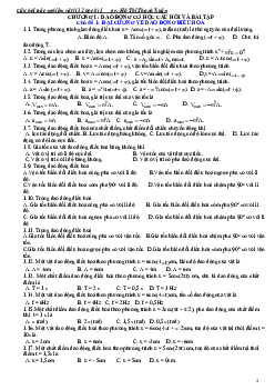 Tổng hợp câu hỏi trắc nghiệm vật lí lớp 12 học kỳ 1