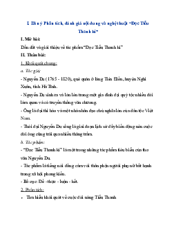 Phân tích, đánh giá nội dung và nghệ thuật “Đọc Tiểu Thanh kí” | Văn mẫu 11 Cánh diều