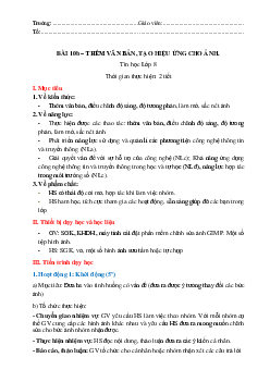 Giáo án Tin học 8 Bài 10b: Thêm văn bản, tạo hiệu ứng cho ảnh | Kết nối tri thức