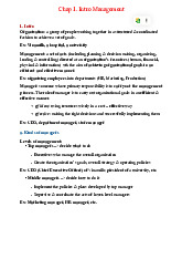 Chap 1 - Intro to Management môn Principle of Management | Trường Đại học Quốc tế, Đại học Quốc gia Thành phố Hồ Chí Minh