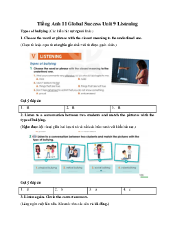 Giải Unit 9 Listening | Tiếng Anh 11 Global Success