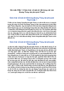 Văn mẫu 8 | Cảm nhận về một chi tiết trong văn bản Quang Trung đại phá quân Thanh