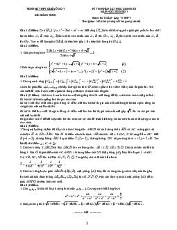 Đề khảo sát học sinh giỏi Toán 11 năm 2020 – 2021 trường THPT Quế Võ 1 – Bắc Ninh