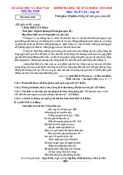 Đề thi HK2 môn văn 10 sở GD Quảng Nam 2019-2020 (Có đáp án)