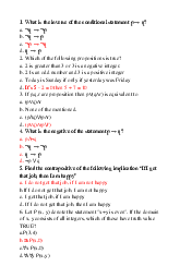 Tài liệu về logic môn Tiếng Anh A1 | Đại học Thăng Long