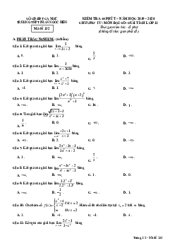 Đề kiểm tra ĐS&GT 11 chương 4 năm 2019 – 2020 trường THPT Phan Ngọc Hiển – Cà Mau