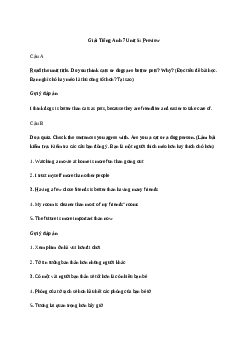 Giải Tiếng Anh 7 Unit 5: Preview | Explore English