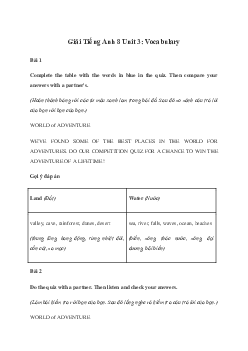 Giải Tiếng Anh 8 Unit 3: Vocabulary | Friends Plus