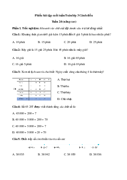 Phiếu bài tập cuối tuần lớp 3 - Tuần 24 (nâng cao) |  Cánh Diều