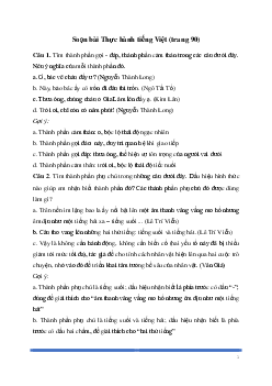 Soạn bài: Thực hành tiếng Việt trang 90 Ngữ Văn 8 | Cánh diều