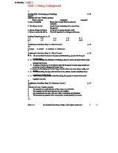 Answer Key for Inside Reading 2 Units 1-5