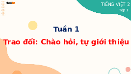 Giáo án điện tử Tiếng việt 2 Bài 1 Cánh diều: Cuộc sống quanh em - Nói và nghe: Chào hỏi, tự giới thiệu