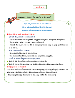 Bài tập cuối tuần lớp 3 môn Toán Cánh Diều - Tuần 1