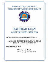Mô hình chuỗi cung ứng của Acecook | Bài thảo luận quản trị chuỗi cung ứng