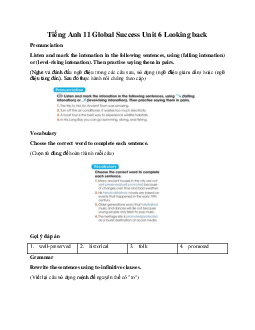 Giải Unit 6 Looking back | Tiếng Anh 11 Global Success